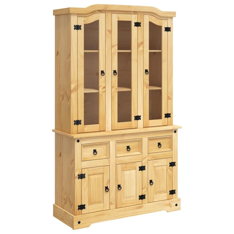 vidaXL Βιτρίνα Corona Καφέ 112x43x191,5εκ. Μασίφ Ξύλο Μεξικάνικου Πεύκου