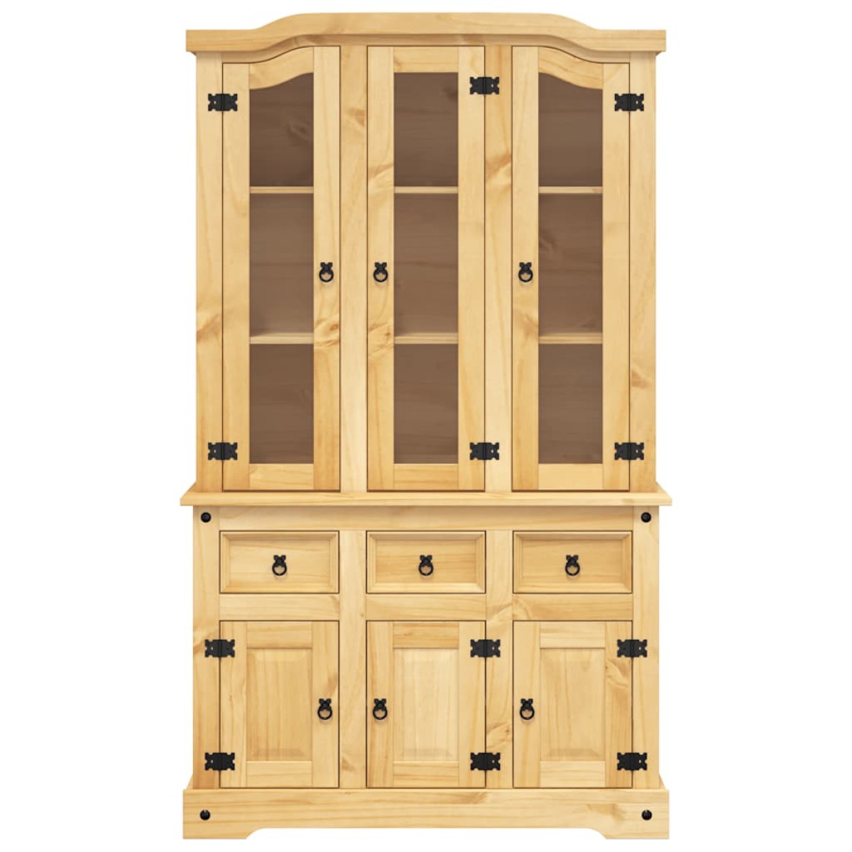 vidaXL Βιτρίνα Corona Καφέ 112x43x196εκ. Μασίφ Ξύλο Μεξικάνικου Πεύκου
