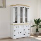 vidaXL Βιτρίνα Corona Λευκή 112 x 43 x 196 εκ. από Μασίφ Ξύλο Πεύκου
