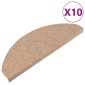 vidaXL Πατάκια Σκάλας Αυτοκόλλητα 10 τεμ. Μπεζ 65 x 22,5 x 3,5 εκ.