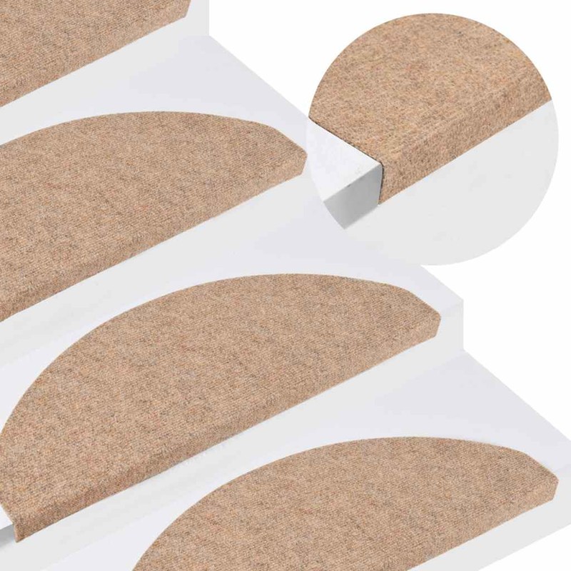 vidaXL Πατάκια Σκάλας Αυτοκόλλητα 10 τεμ. Μπεζ 65 x 22,5 x 3,5 εκ.