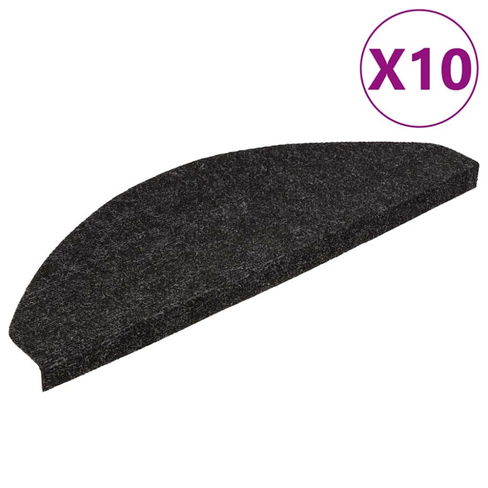 vidaXL Πατάκια Σκάλας Αυτοκόλλητα 10 τεμ. Ανθρακί 65 x 22,5 x 3,5 εκ.