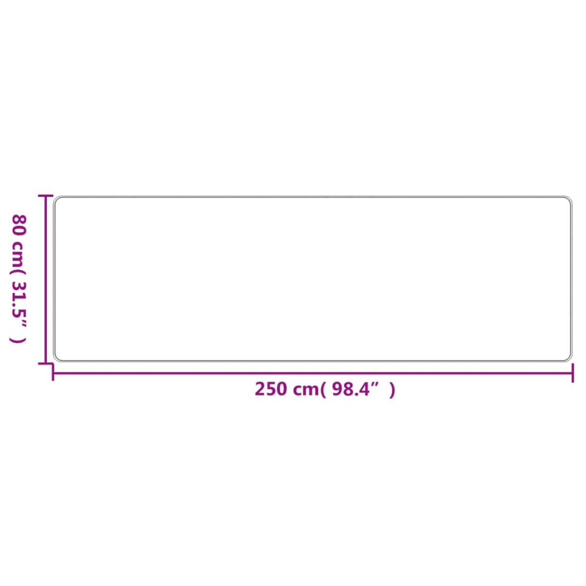 vidaXL Χαλί Διάδρομος Εμφάνιση Σιζάλ Ανθρακί 80 x 250 εκ.