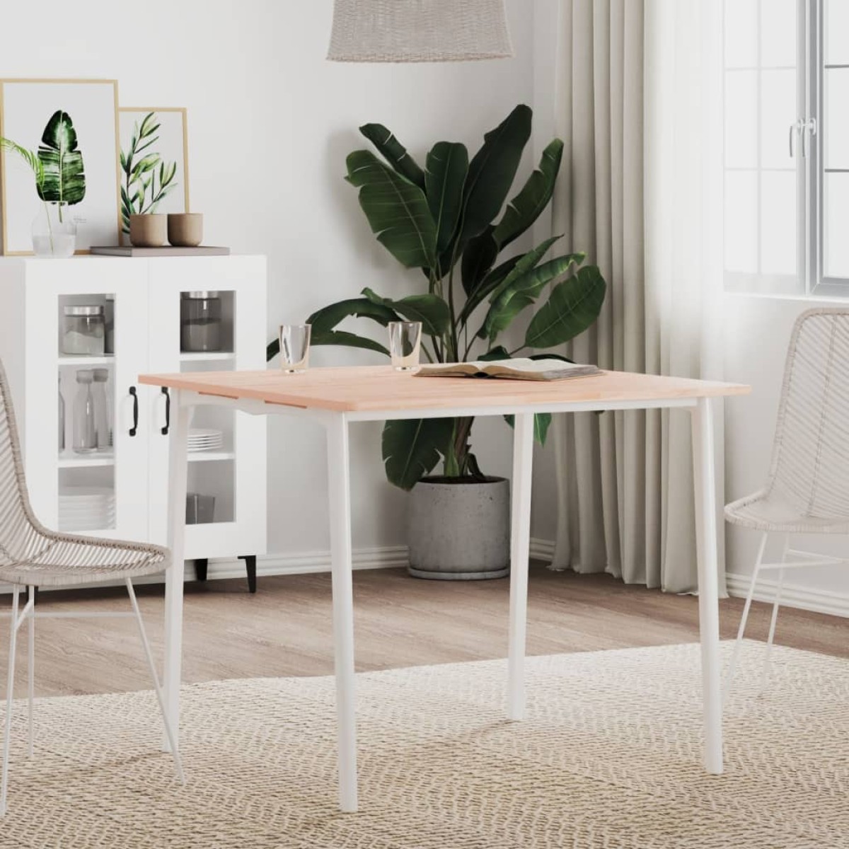 vidaXL Επιφάνεια Τραπεζιού Τετράγωνη 80x80x1,5 εκ. Μασίφ Ξύλο Οξιάς