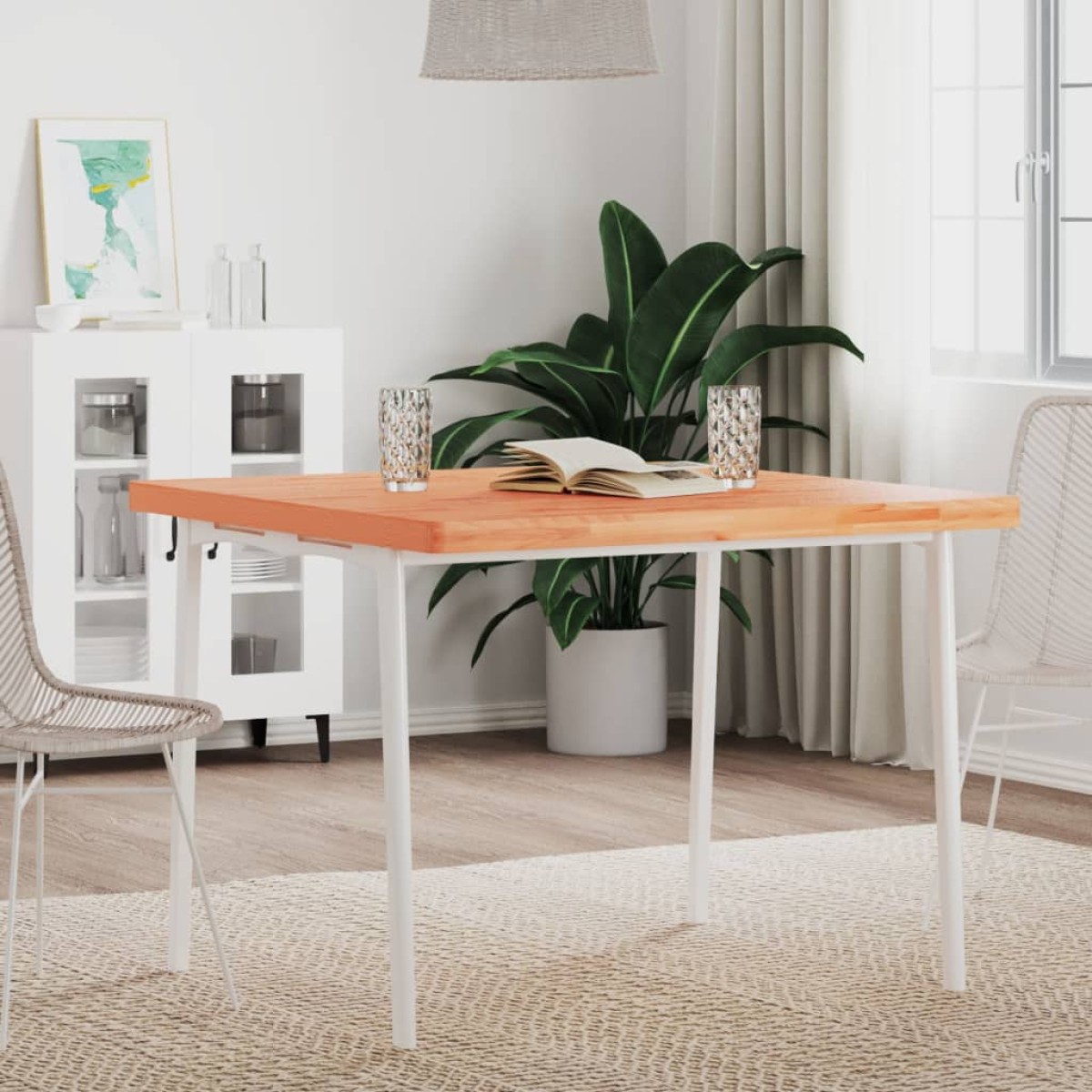 vidaXL Επιφάνεια Τραπεζιού Τετράγωνη 90x90x4 εκ. Μασίφ Ξύλο Οξιάς