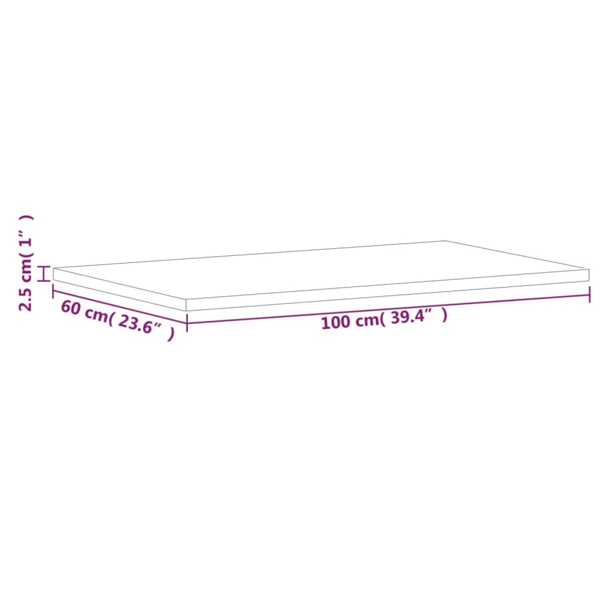 vidaXL Πάγκος Μπάνιου 100x60x2,5 εκ. από Μασίφ Ξύλο Οξιάς