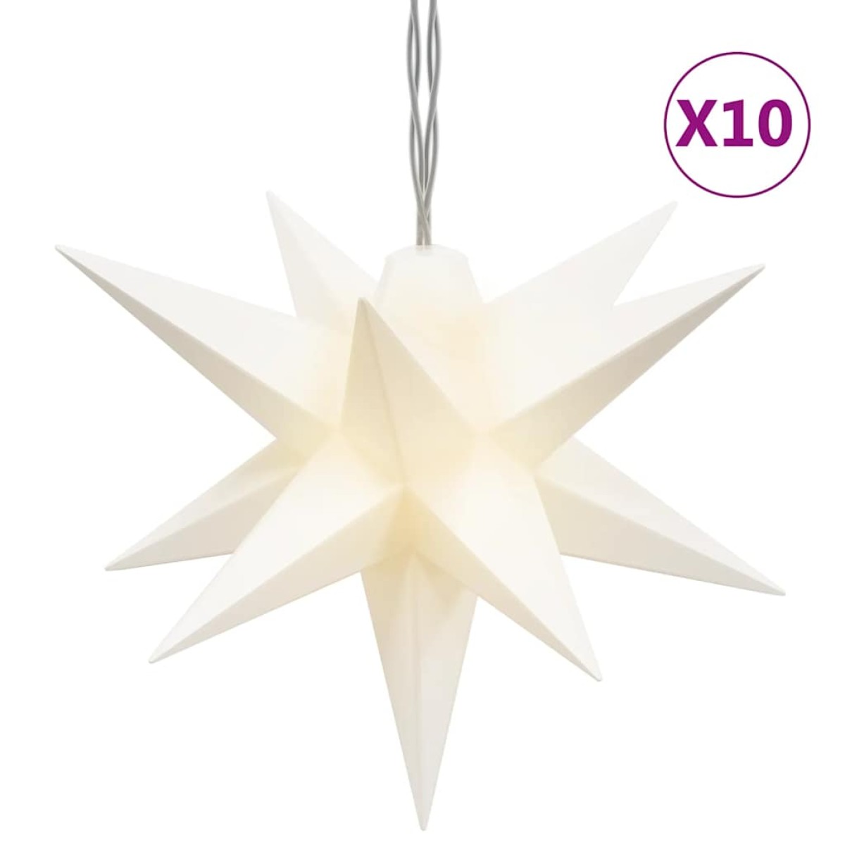 vidaXL Φωτιστικό Χριστουγεννιάτικο με 10 LED Λευκό 10 εκ.