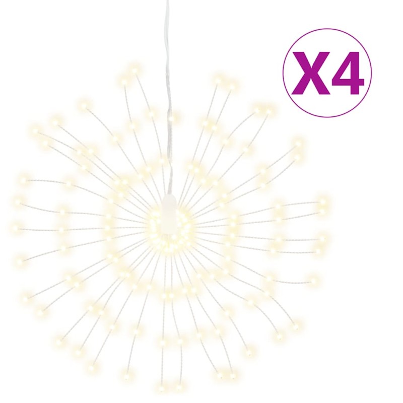 vidaXL Φωτάκια Χριστουγεννιάτικα 4 Τεμ. 140 LED Θερμό Λευκό 17 εκ.