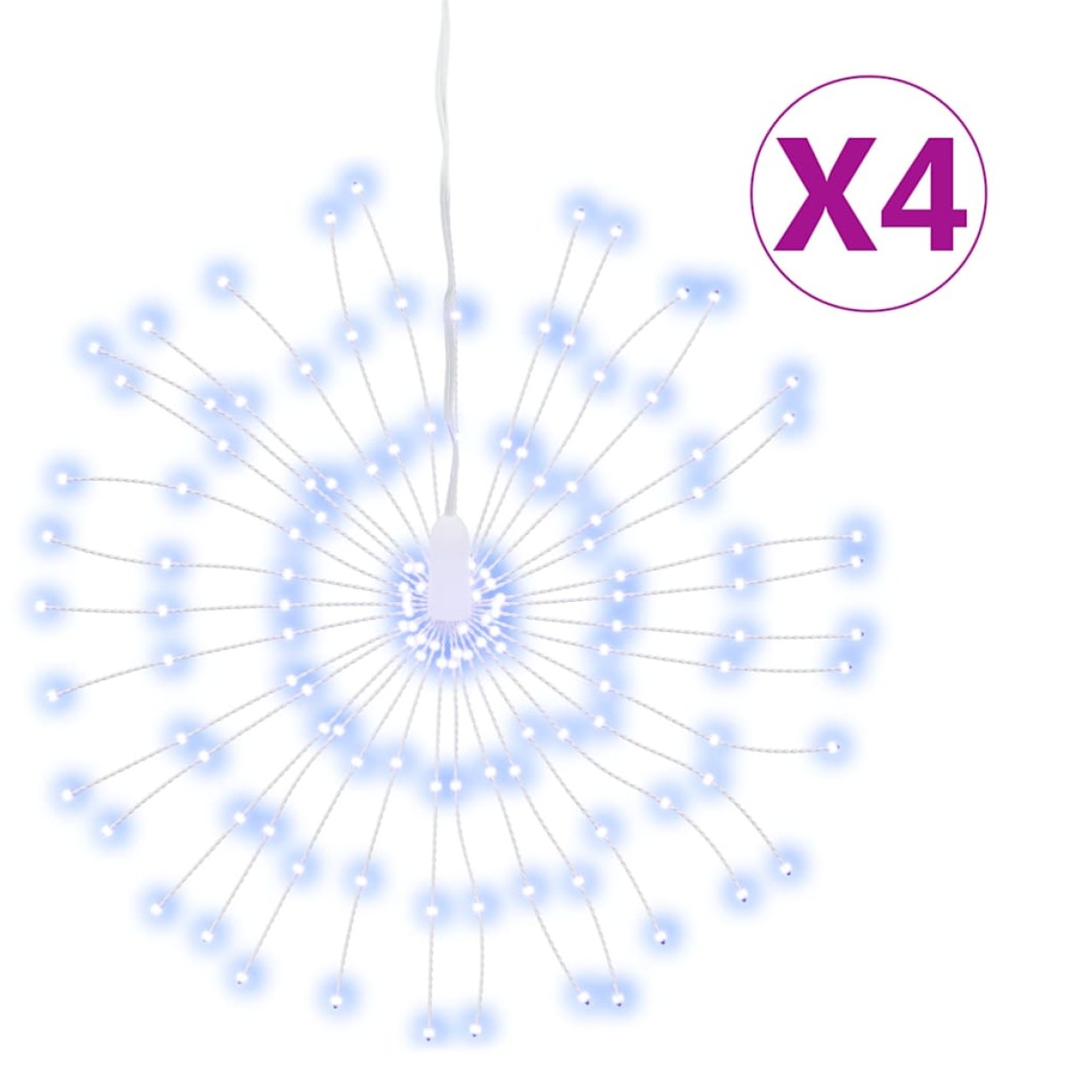 vidaXL Φωτάκια Χριστουγεννιάτικα 4 Τεμ. 140 LED Ψυχρό Λευκό 17 εκ.