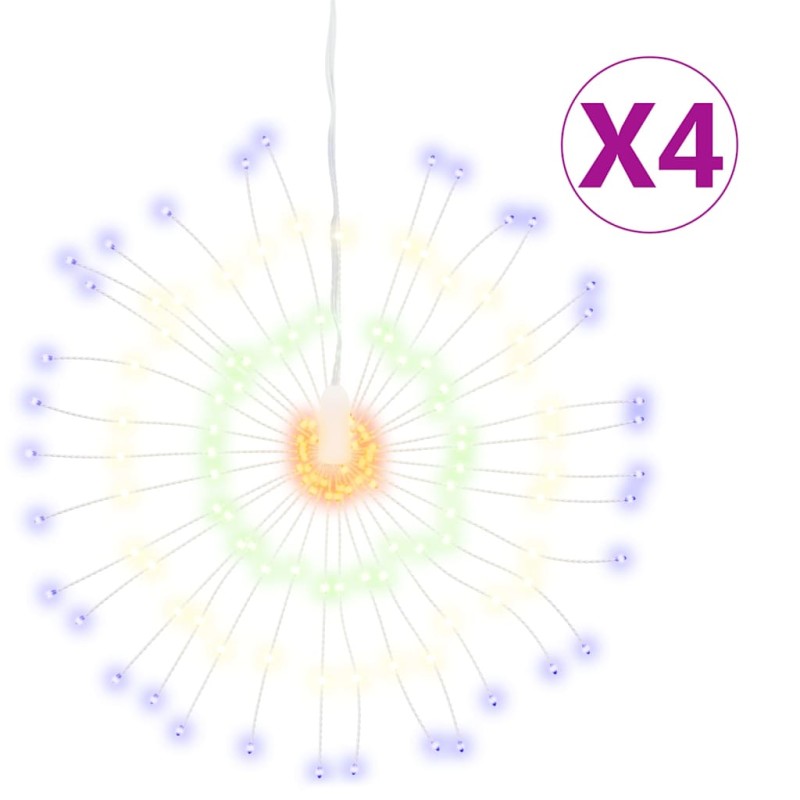 vidaXL Φωτάκια Χριστουγεννιάτικα 4 Τεμ. 140 LED Πολύχρωμα 17 εκ.