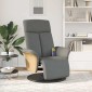 vidaXL Πολυθρόνα Μασάζ Ανακλινόμενη με Υποπόδιο Σκούρο Γκρι Υφασμάτινη