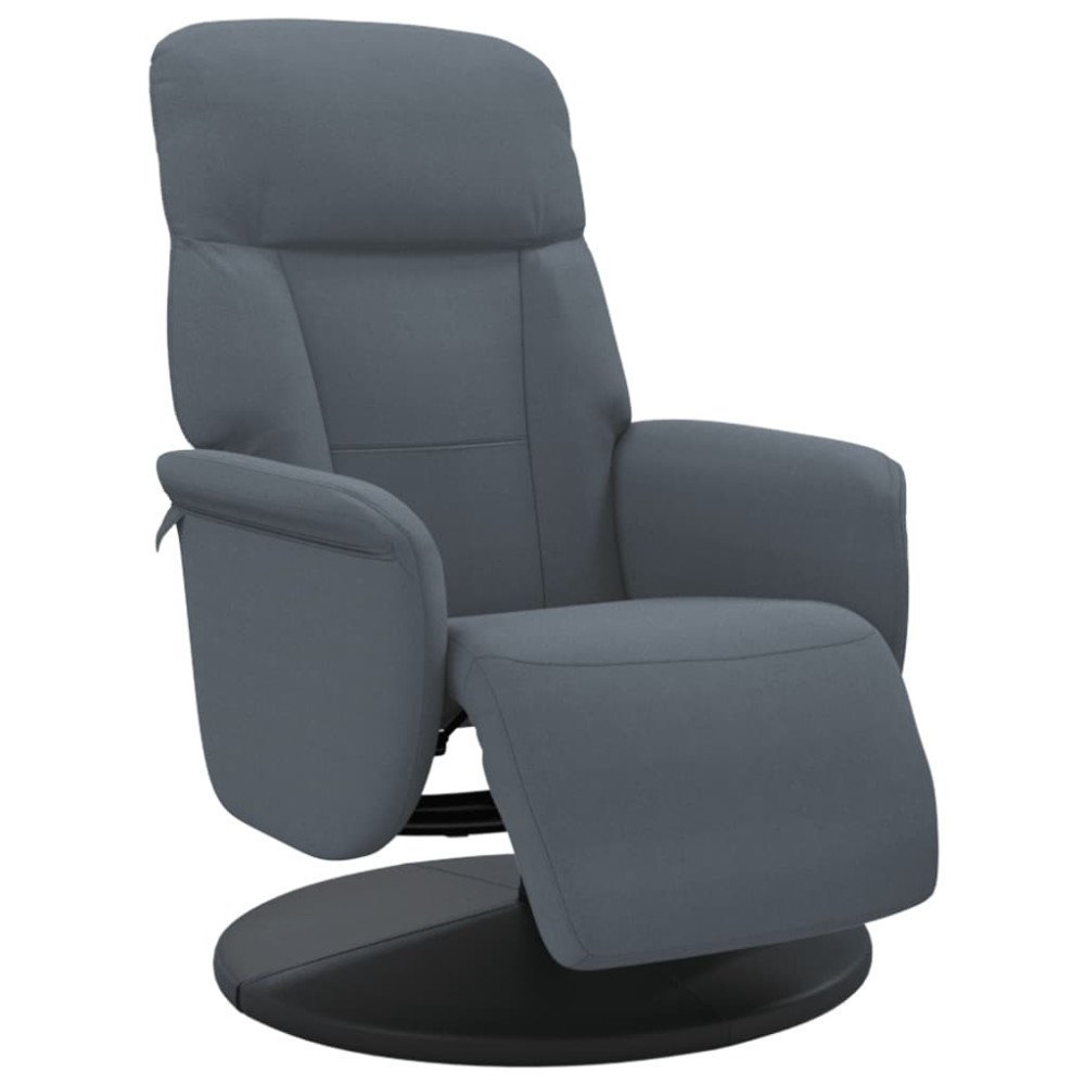 vidaXL Πολυθρόνα Relax Σκούρο Γκρι Βελούδινη με Υποπόδιο