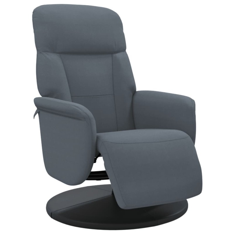 vidaXL Πολυθρόνα Relax Σκούρο Γκρι Βελούδινη με Υποπόδιο