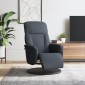 vidaXL Πολυθρόνα Relax Σκούρο Γκρι Βελούδινη με Υποπόδιο