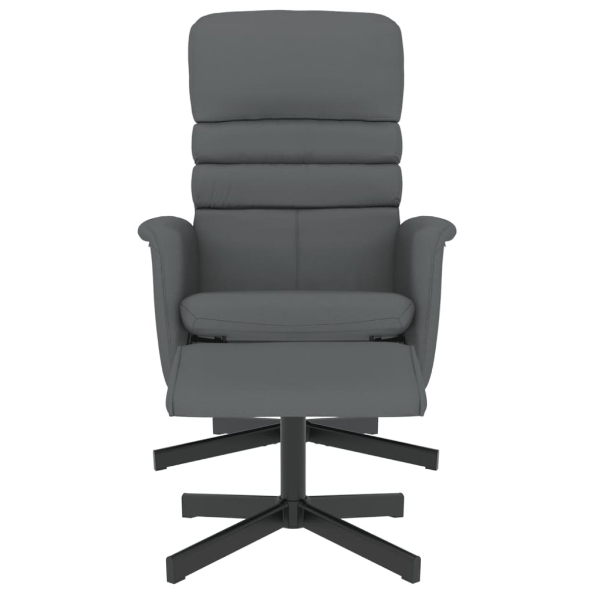 vidaXL Πολυθρόνα Ανακλινόμενη με Υποπόδιο Γκρι από Συνθετικό Δέρμα