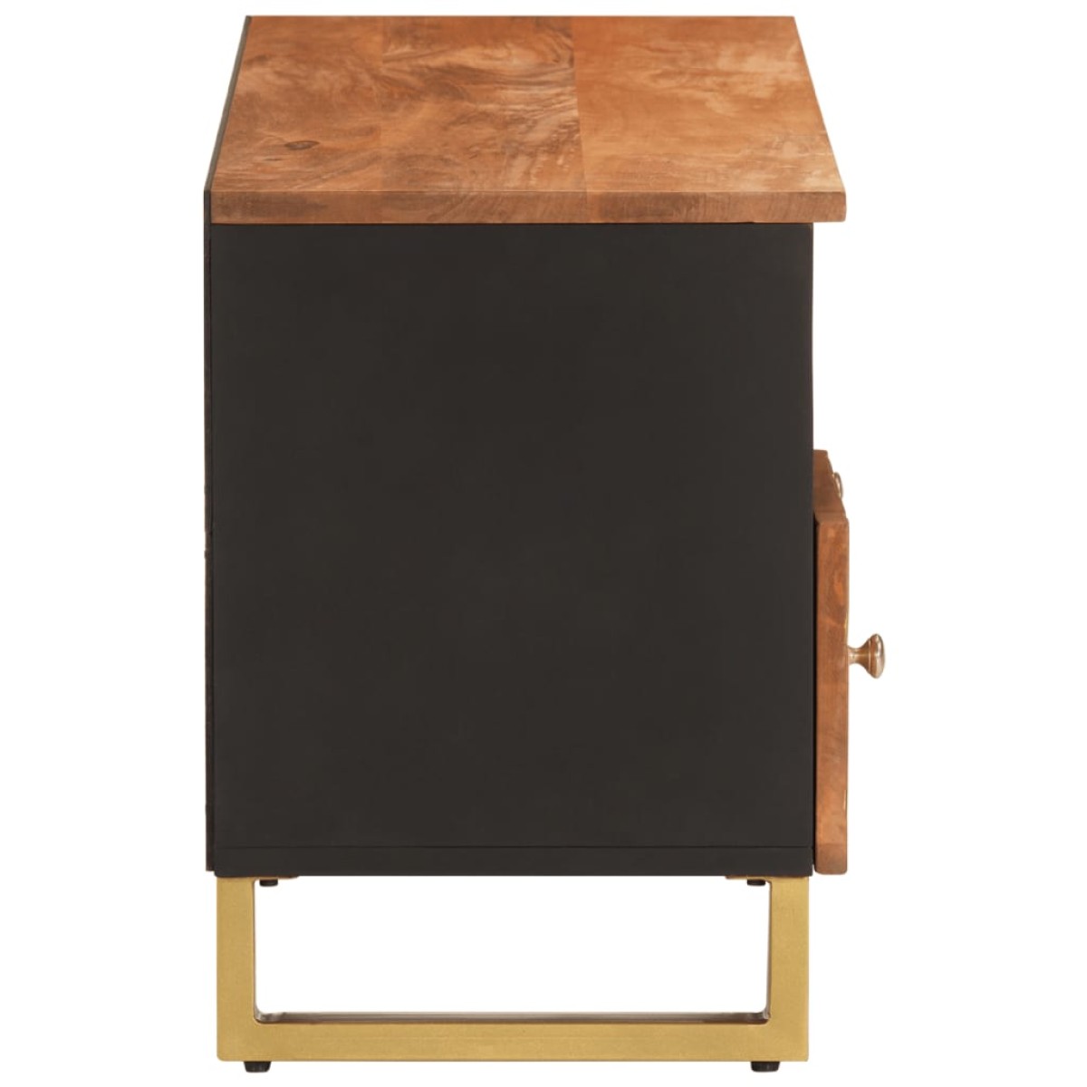 vidaXL Έπιπλο Τηλεόρασης Καφέ/Μαύρο 100x33,5x46 εκ. Μασίφ Ξύλο Μάνγκο