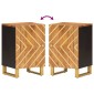 vidaXL Ντουλάπι Μπάνιου Καφέ/Μαύρο 38x33,5x58 εκ. Μασίφ Ξύλο Μάνγκο