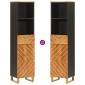 vidaXL Ντουλάπι Μπάνιου Καφέ/Μαύρο 38x33,5x160 εκ. Μασίφ Ξύλο Μάνγκο