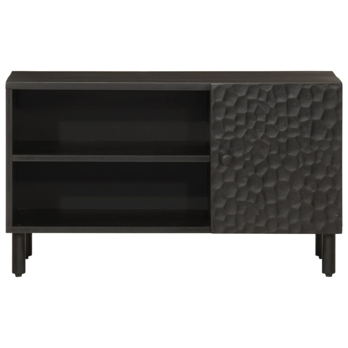 vidaXL Έπιπλο Τηλεόρασης Μαύρο 80 x 31 x 46 εκ. από Μασίφ Ξύλο Μάνγκο