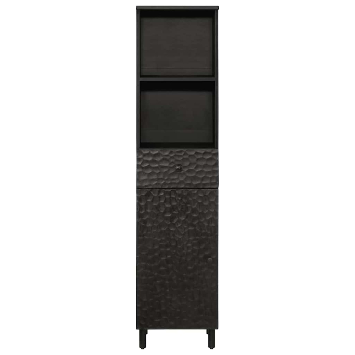 vidaXL Ντουλάπι Μπάνιου Μαύρο 38 x 33 x 160 εκ. από Μασίφ Ξύλο Μάνγκο