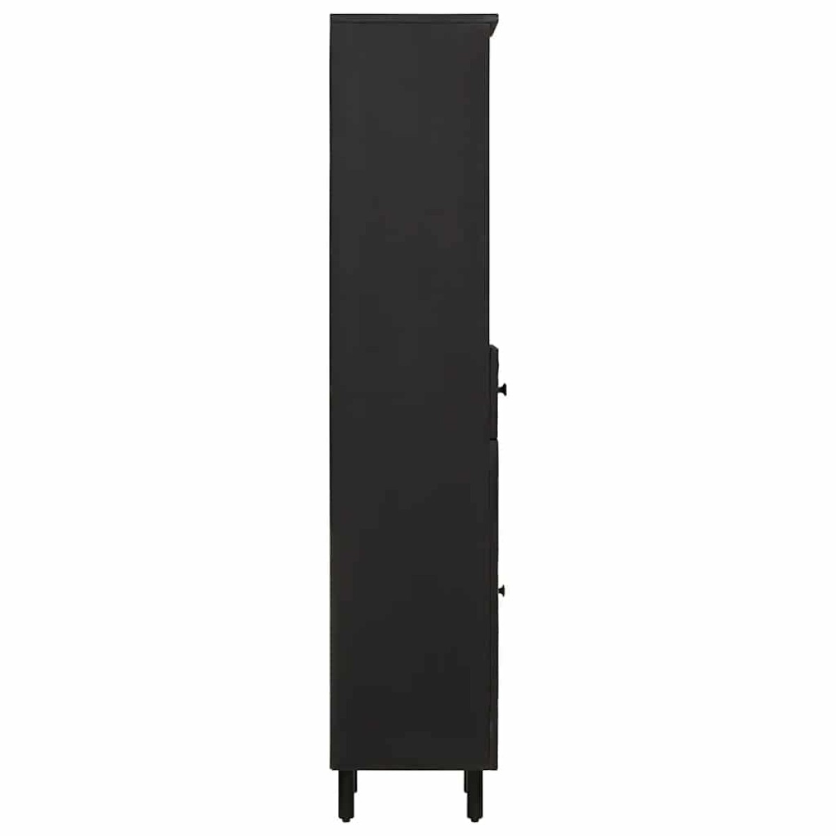 vidaXL Ντουλάπι Μπάνιου Μαύρο 38 x 33 x 160 εκ. από Μασίφ Ξύλο Μάνγκο