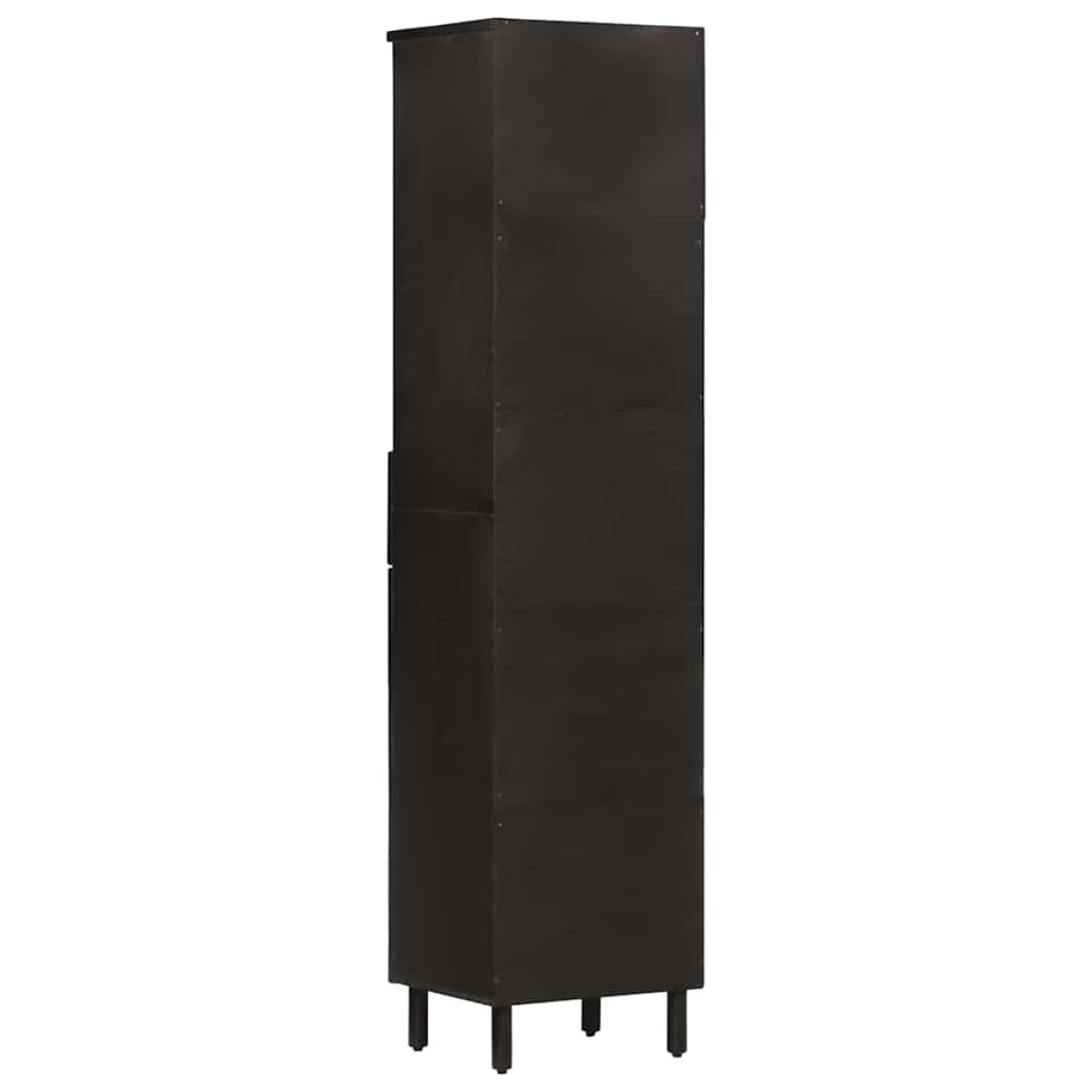vidaXL Ντουλάπι Μπάνιου Μαύρο 38 x 33 x 160 εκ. από Μασίφ Ξύλο Μάνγκο