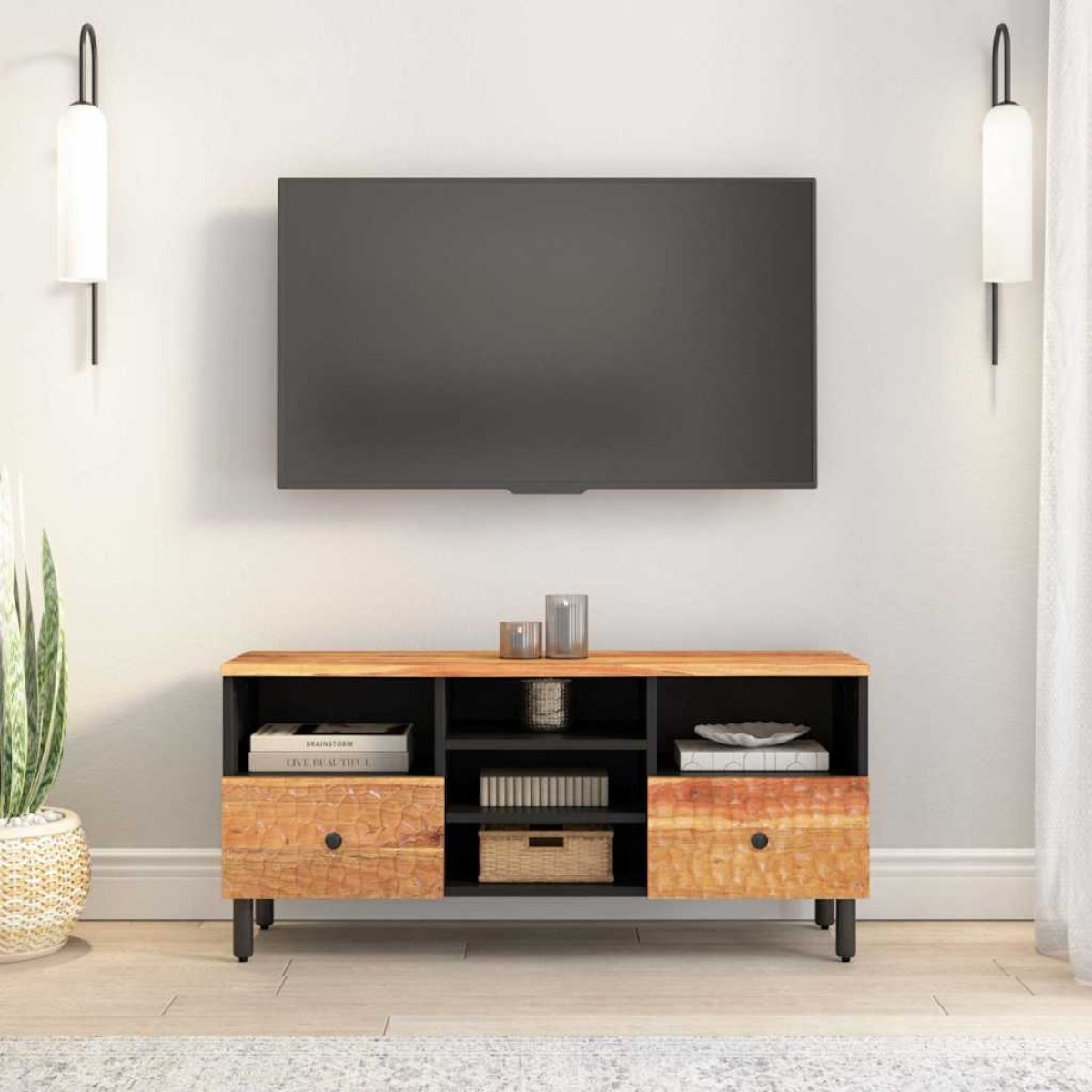 vidaXL Έπιπλο Τηλεόρασης 100 x 33 x 46 εκ. από Μασίφ Ξύλο Ακακίας