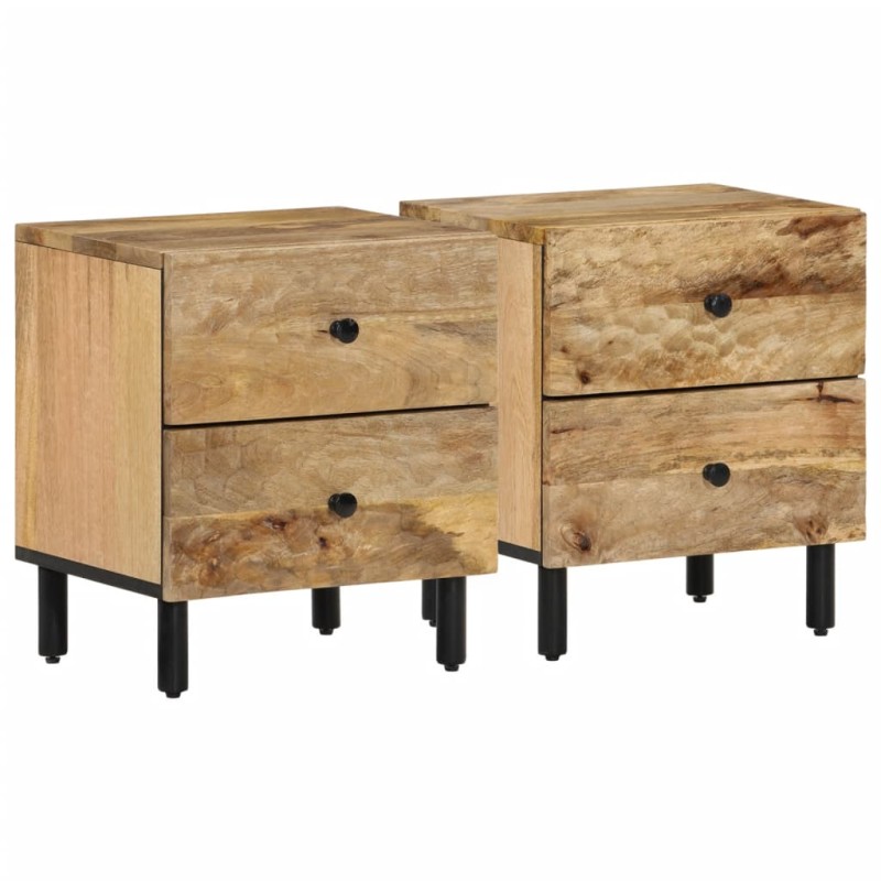 vidaXL Κομοδίνα 2 τεμ. 40 x 33 x 46 εκ. από Μασίφ Ξύλο Μάνγκο