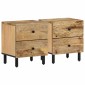vidaXL Κομοδίνα 2 τεμ. 40 x 33 x 46 εκ. από Μασίφ Ξύλο Μάνγκο