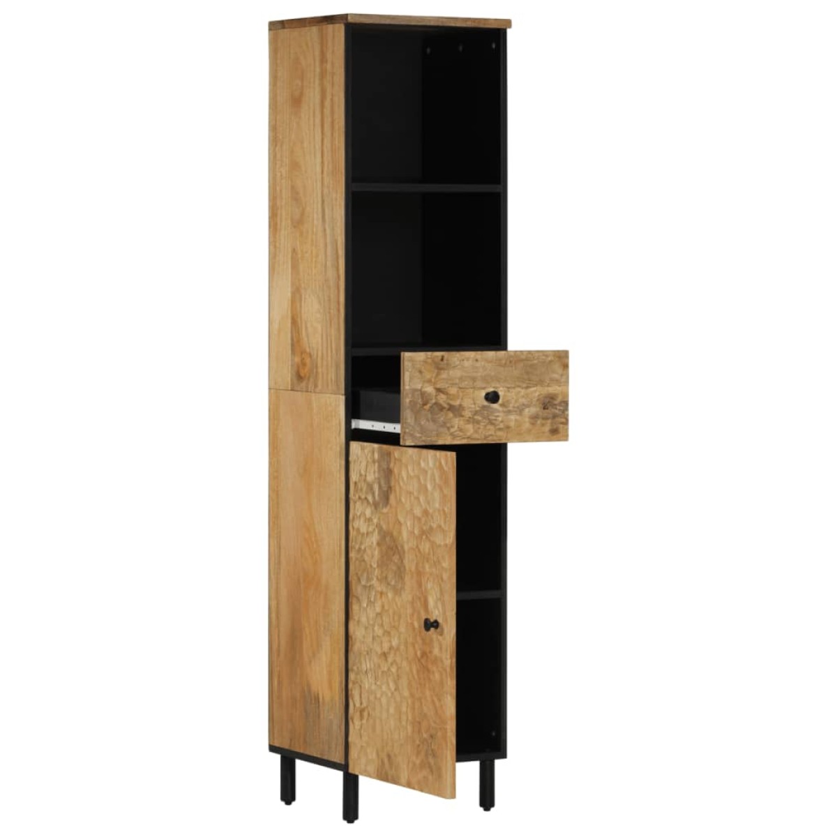 vidaXL Ντουλάπι Μπάνιου 38 x 33 x 160 εκ. από Μασίφ Ξύλο Μάνγκο