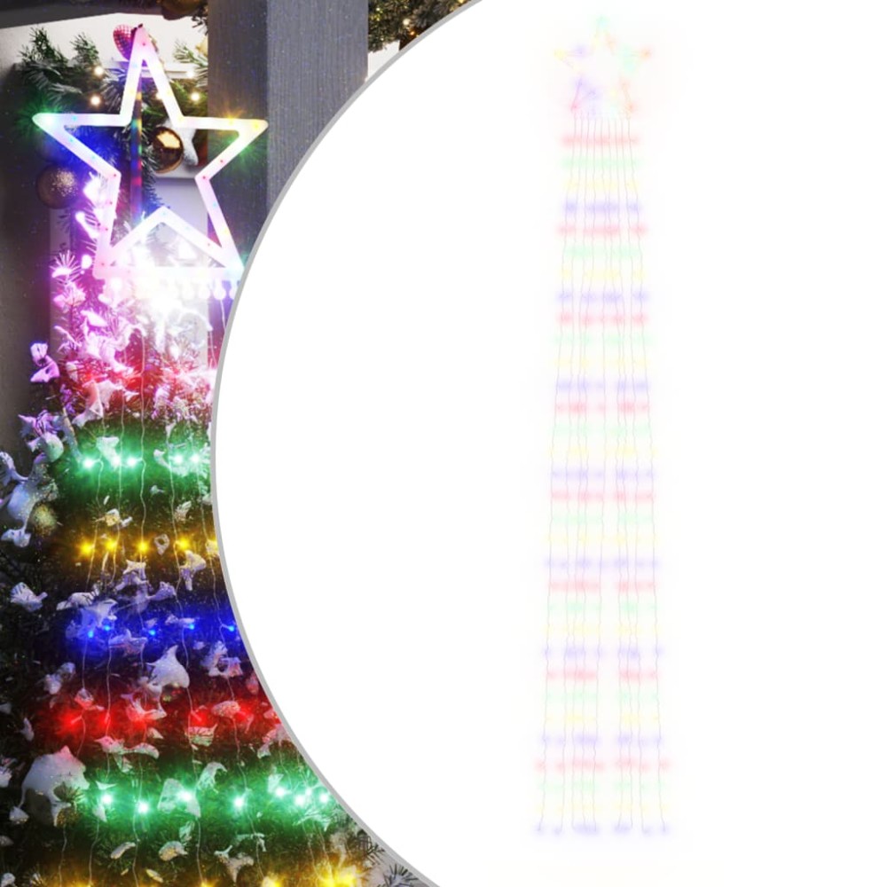 vidaXL Φωτιστικό Χριστουγεννιάτικο Δέντρο 320 LED Πολύχρωμο 375 εκ.