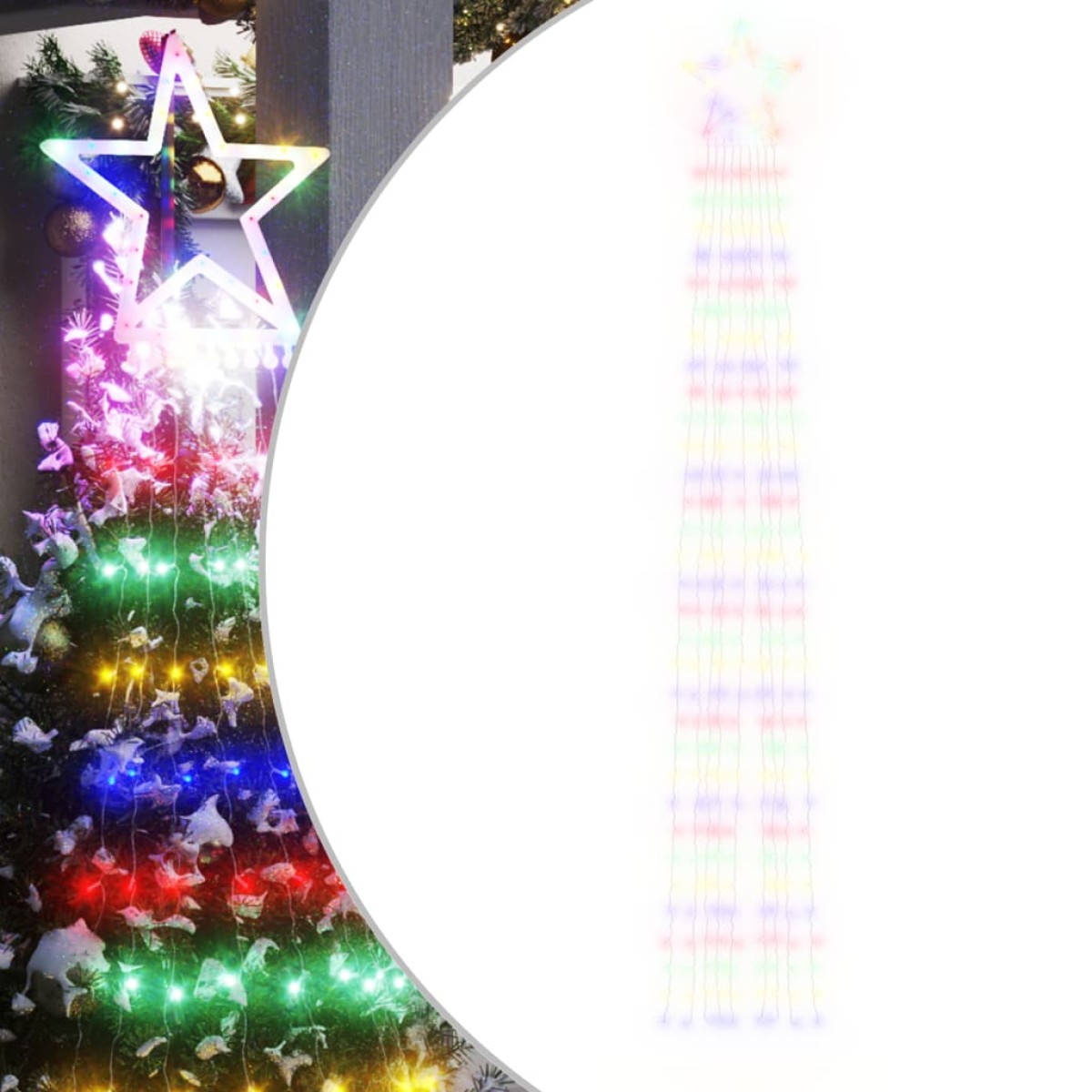 vidaXL Φωτιστικό Χριστουγεννιάτικο Δέντρο 320 LED Πολύχρωμο 375 εκ.