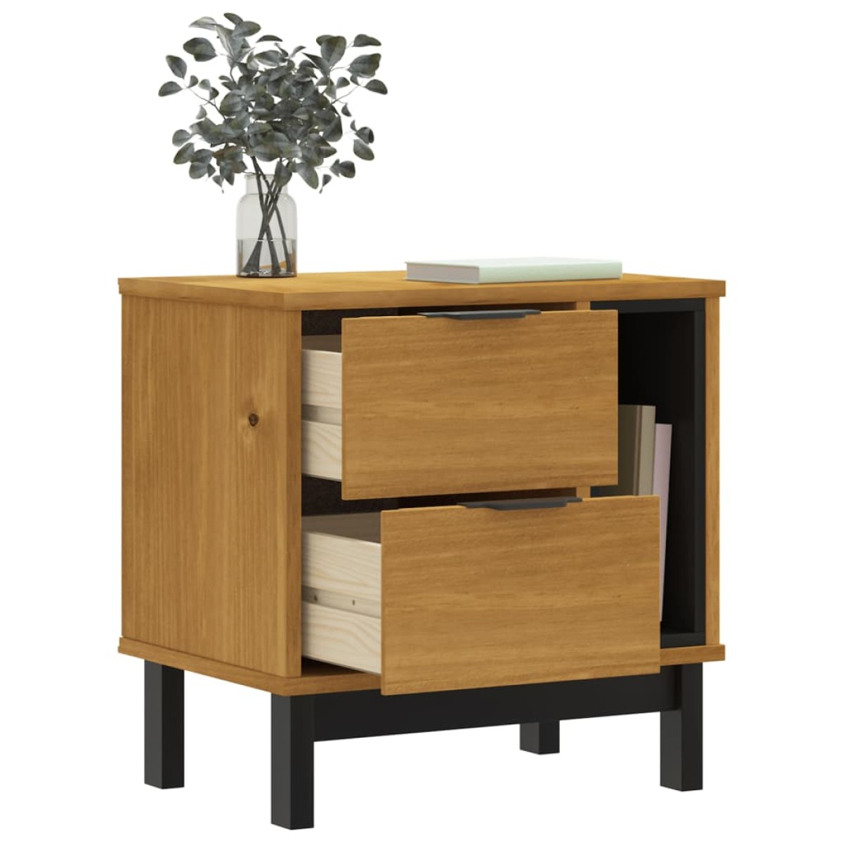 vidaXL Κομοδίνο FLAM 49 x 35 x 50 εκ. από Μασίφ Ξύλο Πεύκου