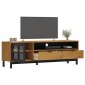 vidaXL Έπιπλο Τηλεόρασης FLAM Γυάλινη Πόρτα 158x40x50 εκ. Μασίφ Πεύκο