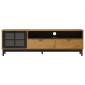 vidaXL Έπιπλο Τηλεόρασης FLAM Γυάλινη Πόρτα 158x40x50 εκ. Μασίφ Πεύκο