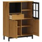 vidaXL Συρταριέρα με Γυάλινη Πόρτα FLAM 92x40x122,5εκ Μασίφ Ξύλο Πεύκο