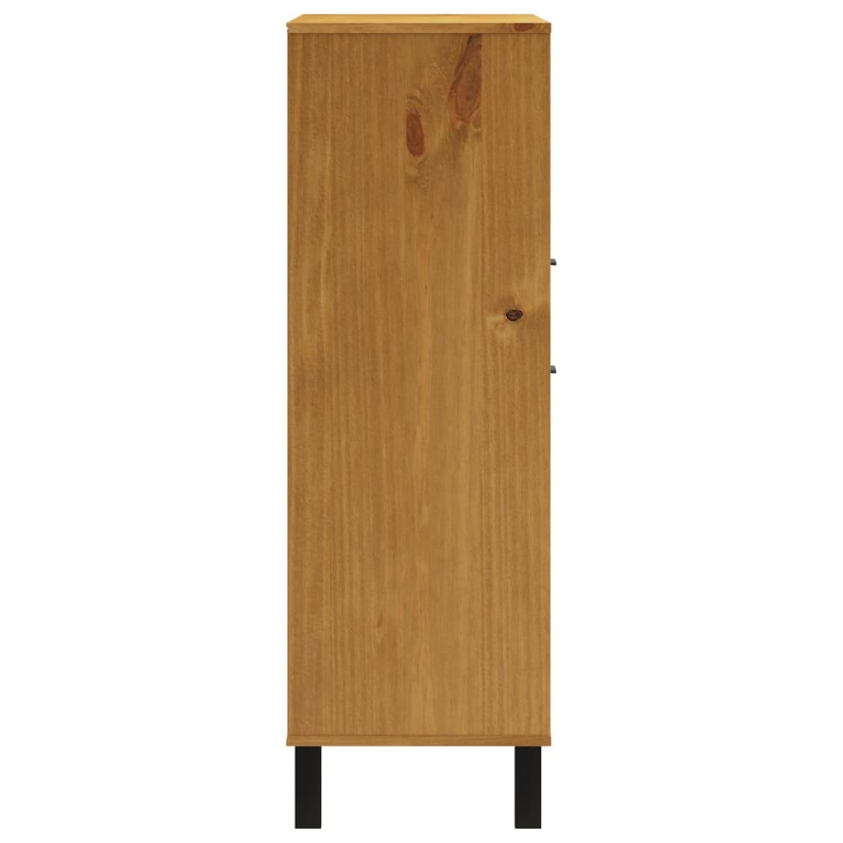 vidaXL Συρταριέρα με Γυάλινη Πόρτα FLAM 92x40x122,5εκ Μασίφ Ξύλο Πεύκο