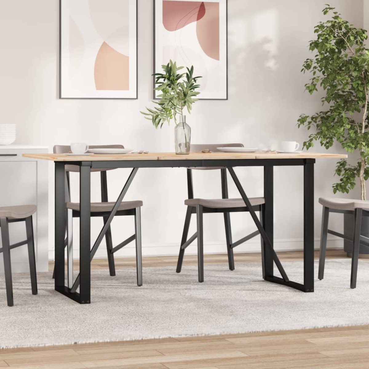 vidaXL Πόδια Τραπεζαρίας σε Σχήμα «Ο» 120x60x73 εκ. Ατσάλι