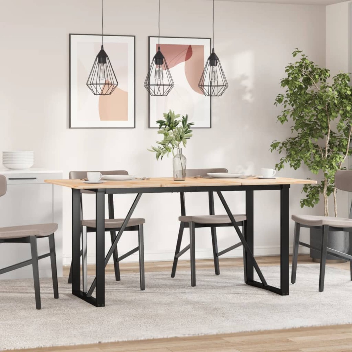 vidaXL Πόδια Τραπεζαρίας σε Σχήμα «Ο» 140x60x73 εκ. Ατσάλι
