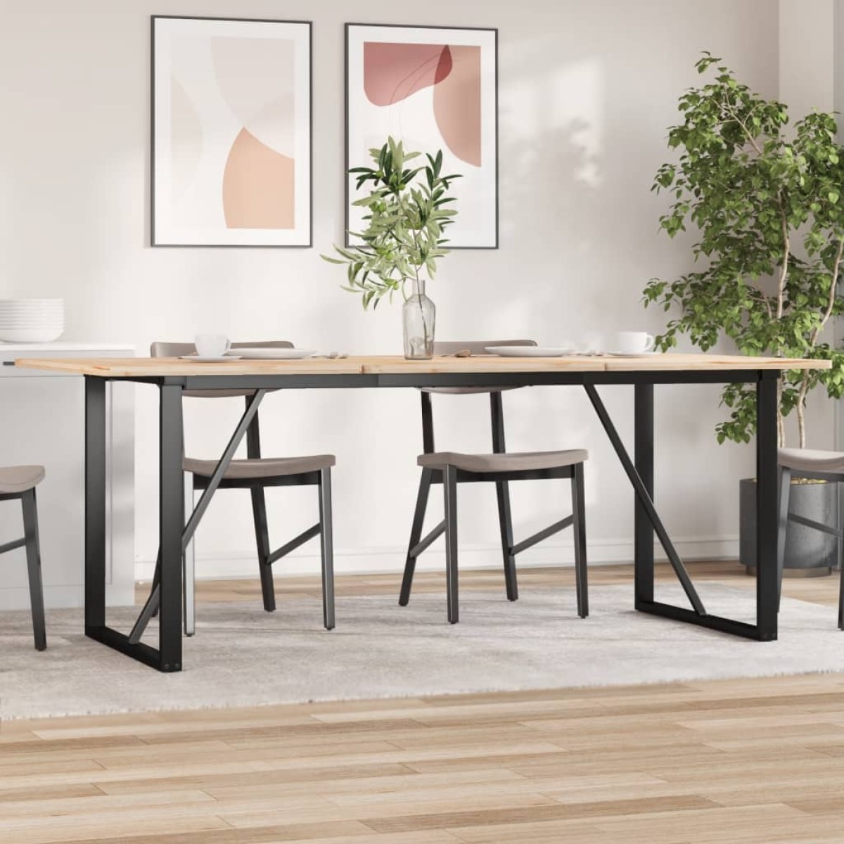 vidaXL Πόδια Τραπεζαρίας σε Σχήμα «Ο» 160x80x73 εκ. Ατσάλι