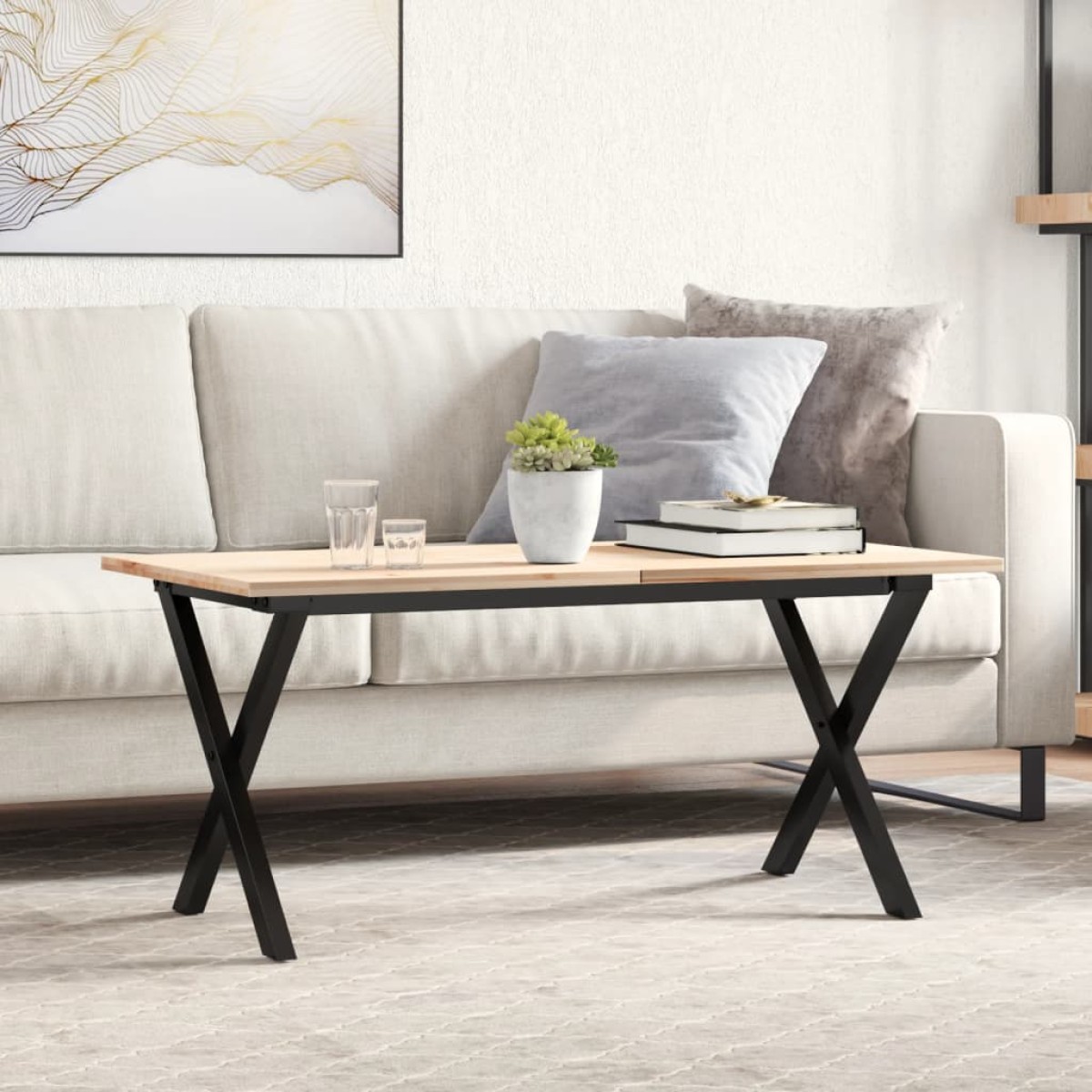 vidaXL Πόδια Τραπεζιού Σαλονιού σε Σχήμα «Χ» 90x30x43 εκ. Ατσάλι