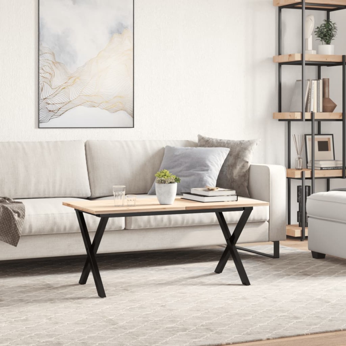 vidaXL Πόδια Τραπεζιού Σαλονιού σε Σχήμα «Χ» 90x30x43 εκ. Ατσάλι