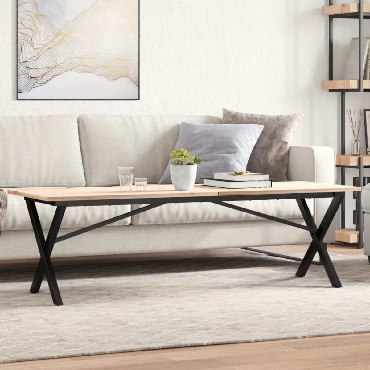 vidaXL Πόδια Τραπεζιού Σαλονιού σε Σχήμα «Χ» 140x30x43 εκ. Ατσάλι