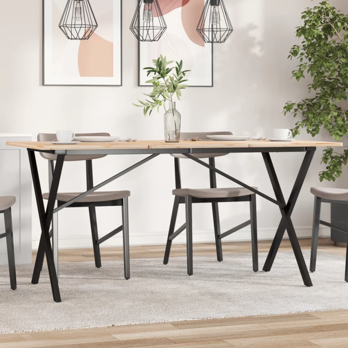 vidaXL Πόδια Τραπεζαρίας σε Σχήμα «X» 140x60x73 εκ. Ατσάλι