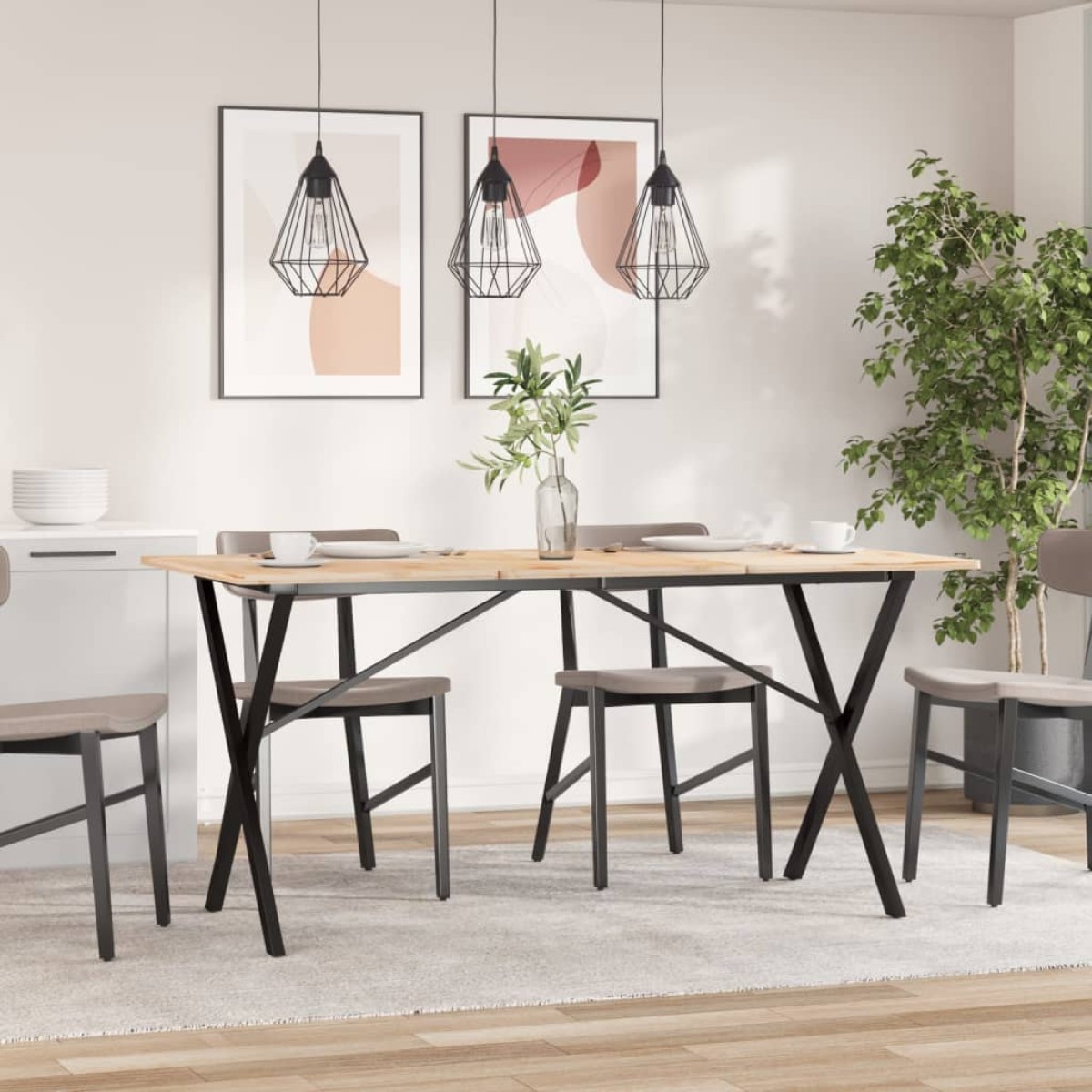 vidaXL Πόδια Τραπεζαρίας σε Σχήμα «X» 140x60x73 εκ. Ατσάλι