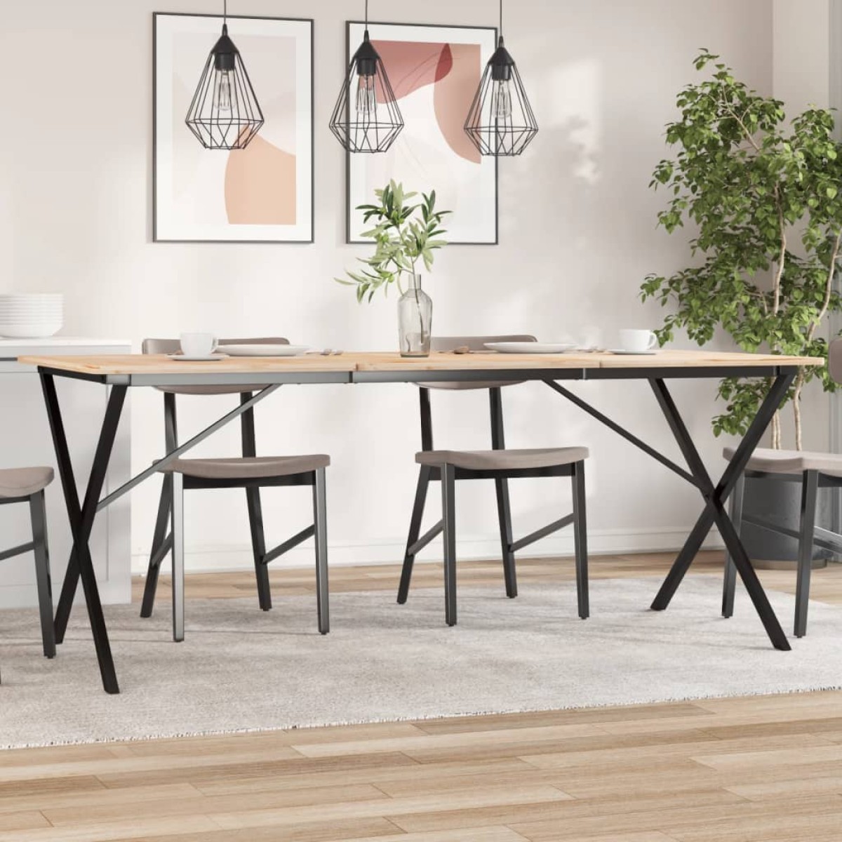 vidaXL Πόδια Τραπεζαρίας σε Σχήμα «X» 160x80x73 εκ. Ατσάλι