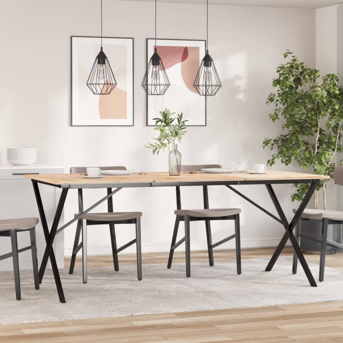vidaXL Πόδια Τραπεζαρίας σε Σχήμα «X» 160x80x73 εκ. Ατσάλι