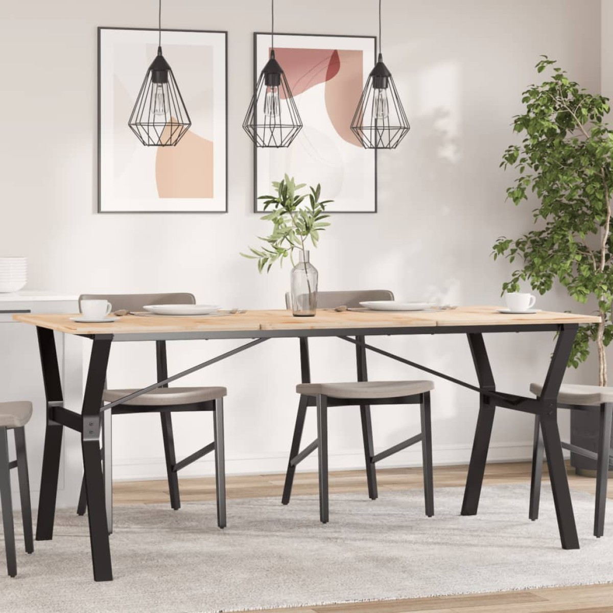 vidaXL Πόδια Τραπεζαρίας σε Σχήμα «Y» 160x80x73 εκ. Ατσάλι