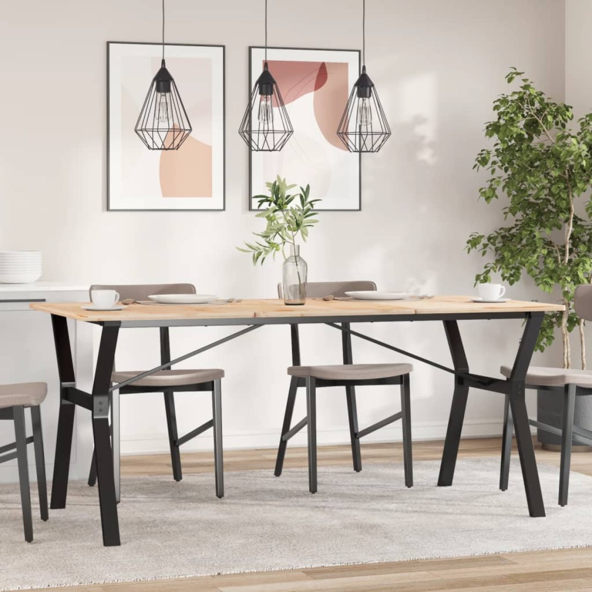 vidaXL Πόδια Τραπεζαρίας σε Σχήμα «Y» 160x80x73 εκ. Ατσάλι