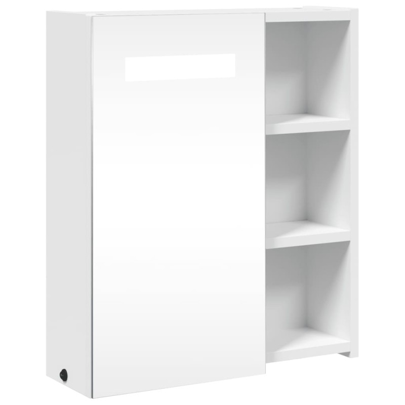vidaXL Καθρέφτης Μπάνιου με Ντουλάπι & LED Λευκό 45 x 13 x 52 εκ.